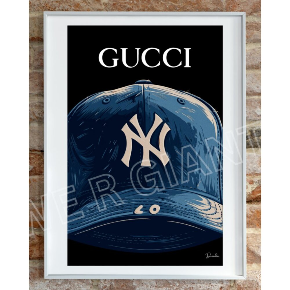 Gucci Yankees Print 11x17 Wall Art by The Artist Denardai